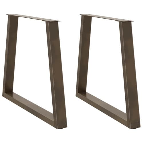Matbordsben V-formade 2 st naturstål 80x(72-73,3) cm stål