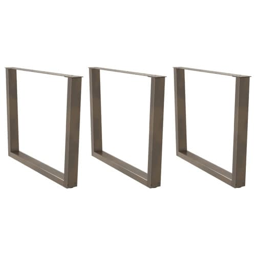 Matbordsben V-formade 3 st naturstål 100x(72-73,3) cm stål