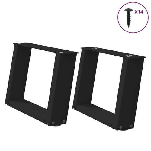 Soffbordsben U-formade 2 st svart 50x(30-31) cm stål