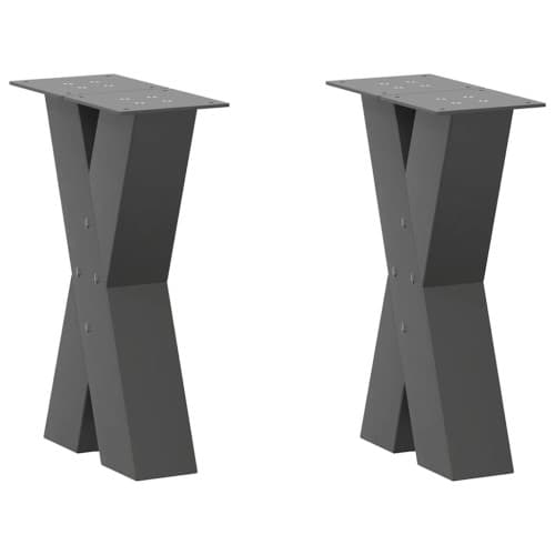 Soffbordsben X-formade 2 st antracit 28x(42-43) cm stål