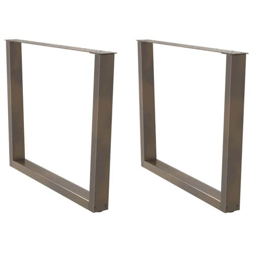 Matbordsben V-formade 2 st naturstål 100x(72-73,3) cm stål