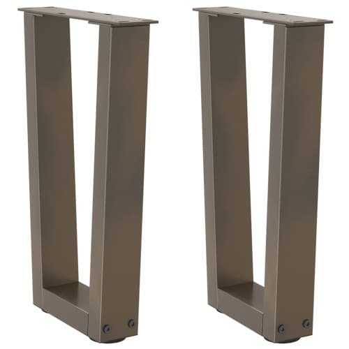 Matbordsben V-formade 2 st naturstål 28x(42-43,3) cm stål