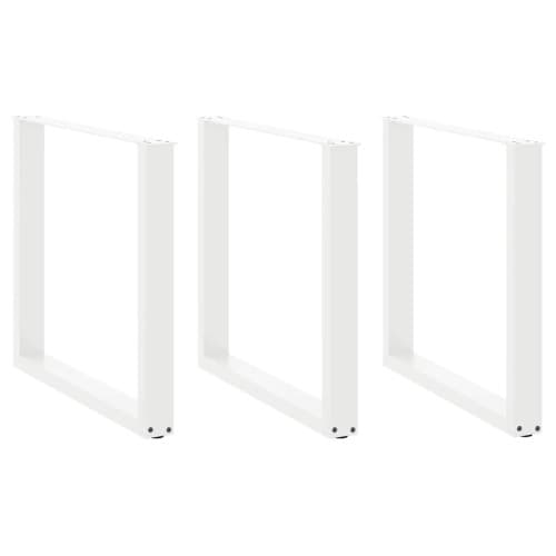 Matbordsben U-formade 3 st vita 80x(72-73) cm stål