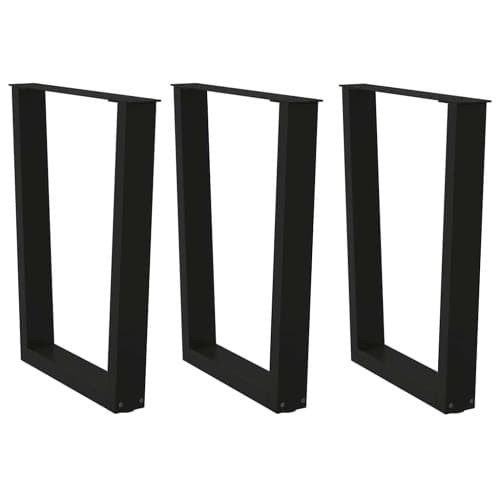 Matbordsben V-formade 3 st svart 70x(72-73,3) cm stål