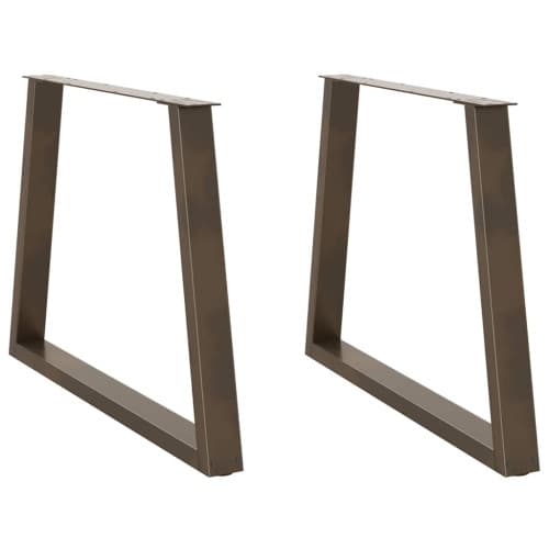 Matbordsben V-formade 2 st naturstål 90x(72-73,3) cm stål