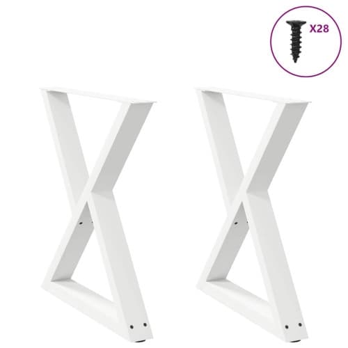 Matbordsben 2 st vit 80x(72-73,3) cm stål