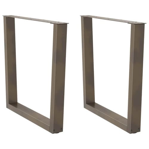 Matbordsben V-formade 2 st naturstål 90x(72-73,3) cm stål