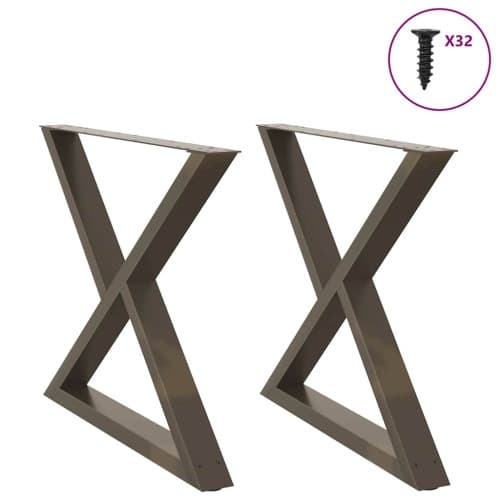 Matbordsben 2 st naturligt stål 90x(72-73,3) cm stål