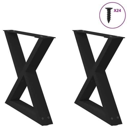 Soffbordsben 2 st svart 60x(42-43,3) cm stål