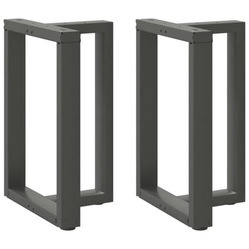 Matbordsben T-formade 2 st antracit 60x35x(72-73) cm stål