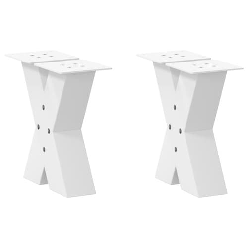 Soffbordsben X-formade 2 st vit 40x(30-31) cm stål