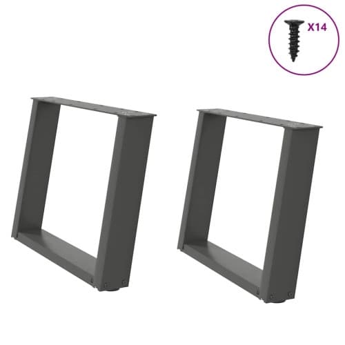 Soffbordsben U-formade 2 st antracit 60x(42-43) cm stål