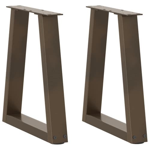 Matbordsben V-formade 2 st naturstål 28x(42-43,3) cm stål