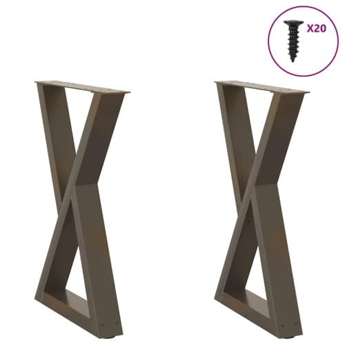 Matbordsben 2 st naturligt stål 60x(72-73,3) cm stål