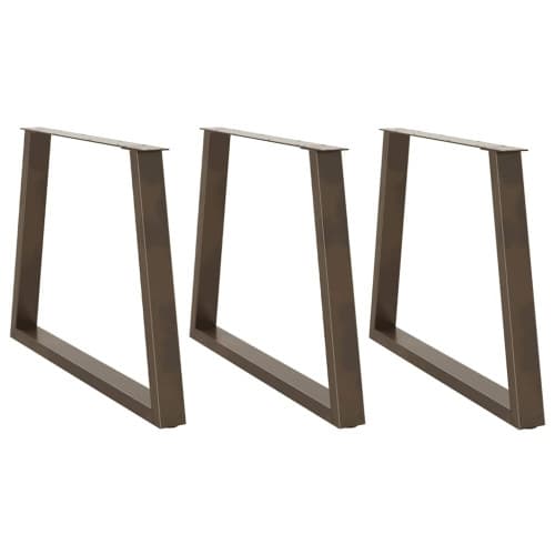 Matbordsben V-formade 3 st naturstål 90x(72-73,3) cm stål