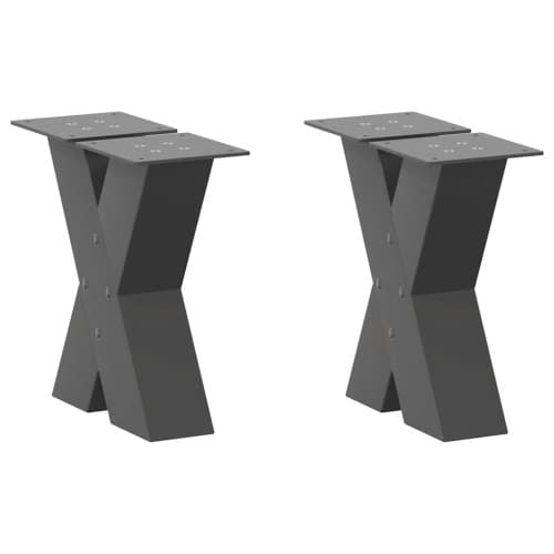 Soffbordsben X-formade 2 st antracit 30x(30-31) cm stål