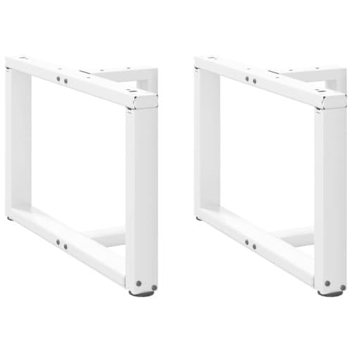 Soffbordsben T-formade 2 st vit 70x25x(42-43) cm stål