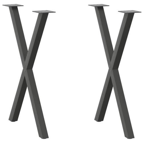 Matbordsben X-formad 2 st antracit 57x(72-73) cm stål