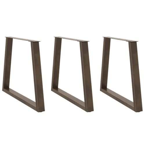 Matbordsben V-formade 3 st naturstål 70x(72-73,3) cm stål