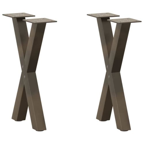 Soffbordsben X-formade 2 st naturstål 28x(42-43) cm stål