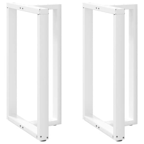 Barbordsben T-formade 2 st vita 60x35x(100-101) cm stål