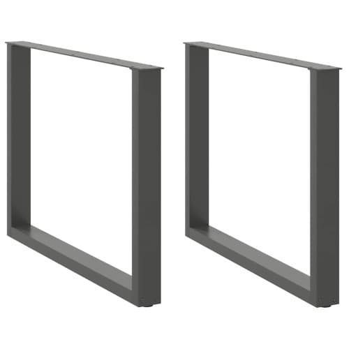 Matbordsben U-formad 2 st antracit 100x(72-73) cm stål