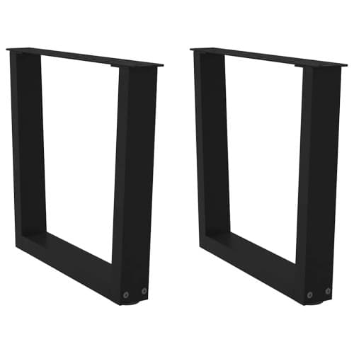 Matbordsben V-formade 2 st svart 50x(42-43,3) cm stål