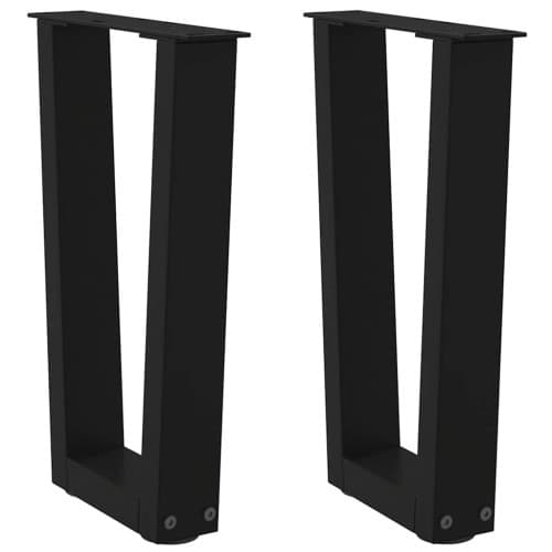 Matbordsben V-formade 2 st svart 28x(42-43,3) cm stål