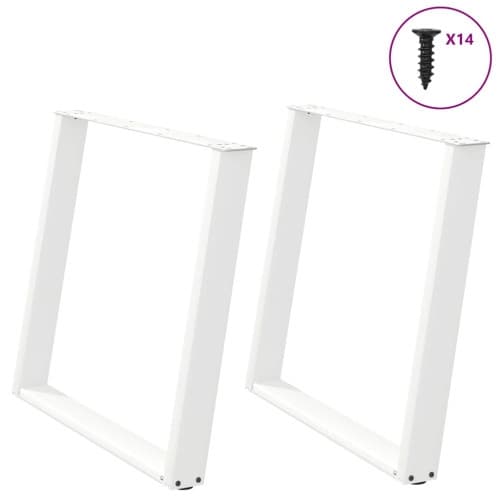 Matbordsben U-formad 2 st vit 100x(72-73) cm stål