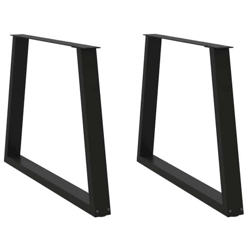 Matbordsben V-formade 2 st svart 100x(72-73,3) cm stål