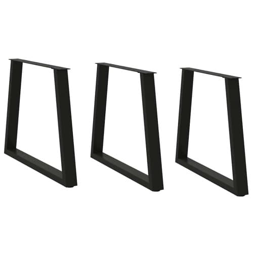 Matbordsben V-formade 3 st svarta 80x(72-73,3) cm stål
