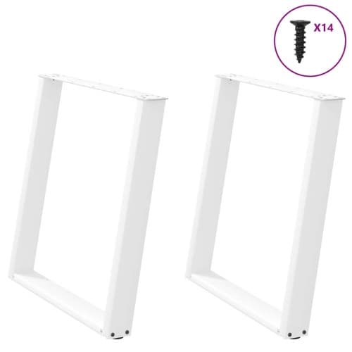 Matbordsben U-formad 2 st vit 70x(72-73) cm stål