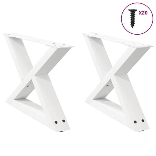 Soffbordsben 2 st vita 50x(30-31,3) cm stål