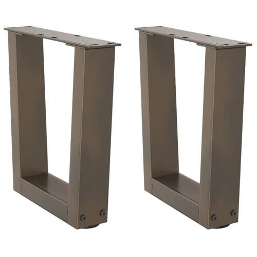 Matbordsben V-formade 2 st naturstål 30x(30-31,3) cm stål