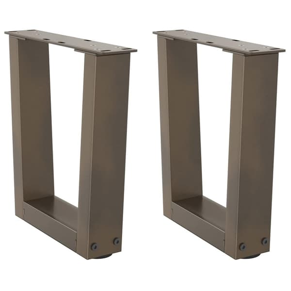 Matbordsben V-formade 2 st naturstål 30x(30-31,3) cm stål