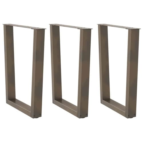 Matbordsben V-formade 3 st naturstål 70x(72-73,3) cm stål