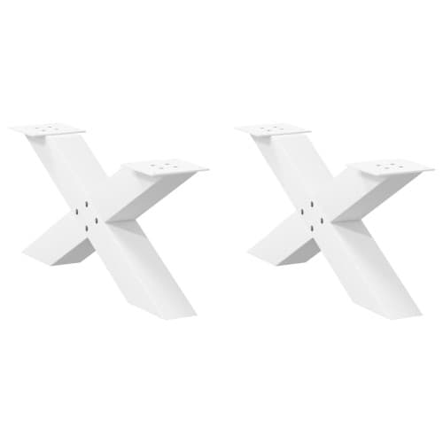 Soffbordsben X-formade 2 st vita 70x(30-31) cm stål
