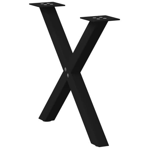 Soffbordsben X-formade 2 st svart 60x(42-43) cm stål