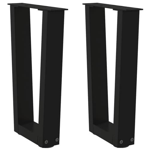 Soffbordsben V-formade 2 st svarta 38x(42-43,3) cm stål