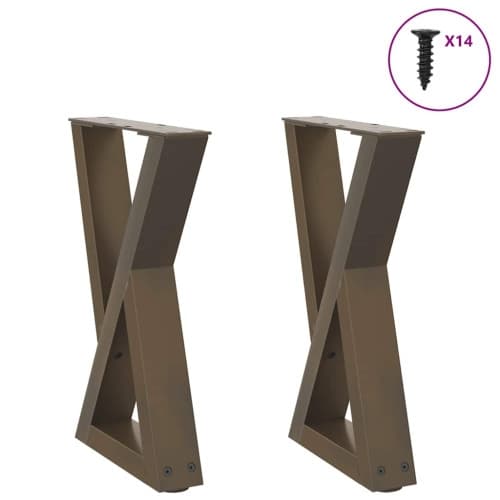 Soffbordsben 2 st naturligt stål 38x(42-43,3) cm stål