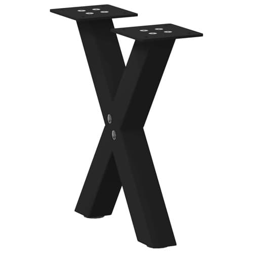 Soffbordsben X-formade 2 st svart 30x(30-31) cm stål