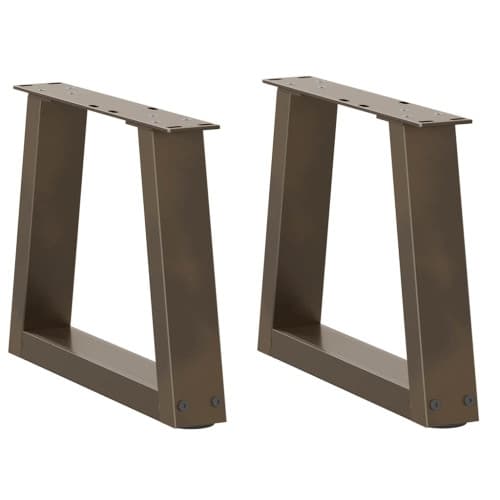 Matbordsben V-formade 2 st naturstål 30x(30-31,3) cm stål