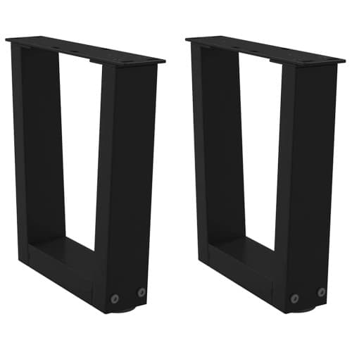 Matbordsben V-formade 2 st svart 30x(30-31,3) cm stål