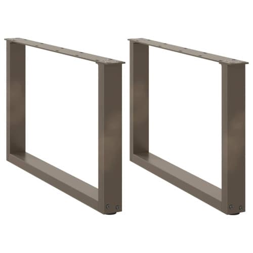 Soffbordsben U-formade 2 st naturstål 70x(42-43) cm stål
