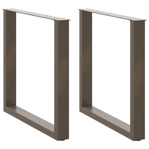 Matbordsben U-formad 2 st naturstål 80x(72-73) cm stål