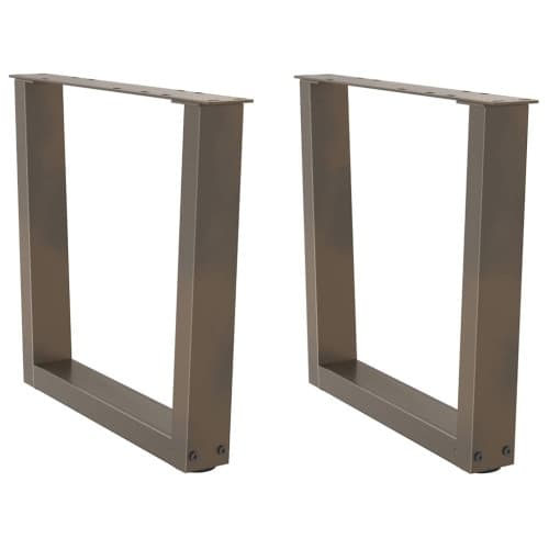 Matbordsben V-formade 2 st naturstål 60x(42-43,3) cm stål