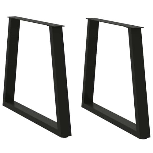 Matbordsben V-formade 2 st svart 70x(72-73,3) cm stål