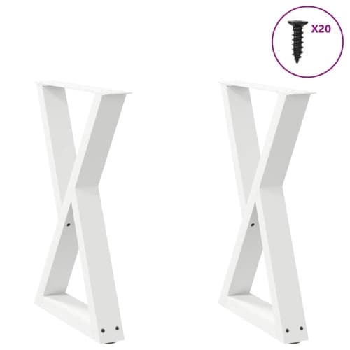 Matbordsben 2 st vit 60x(72-73,3) cm stål