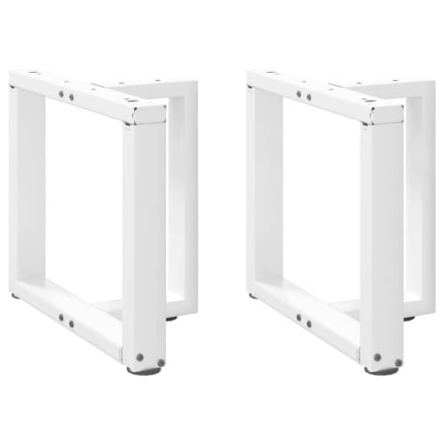 Soffbordsben T-formade 2 st vit 50x25x(42-43) cm stål