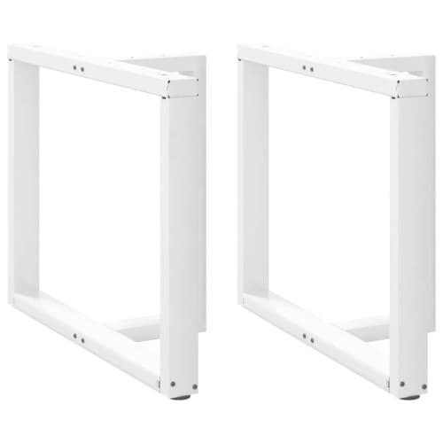 Matbordsben T-formade 2 st vita 100x35x(72-73) cm stål